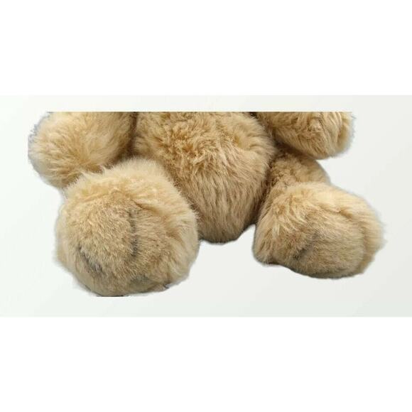 Vintage EDEN NY Shaggy Teddy Bear Vinyl Nose Airbrushing Spots Tan Brown Korea - Picture 4 of 10